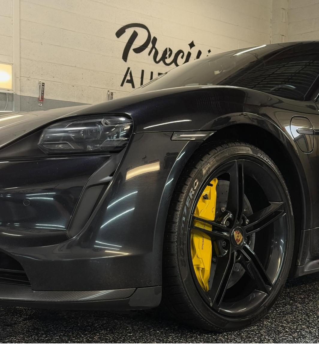Porsche Taycan — ceramic brake detail
